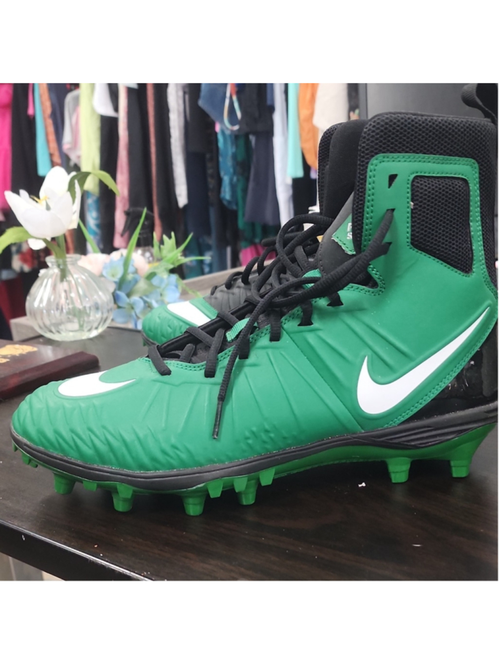 Nike Force Savage Green Football Cleats NEW WITHOUT BOX - Picture 2 of 7